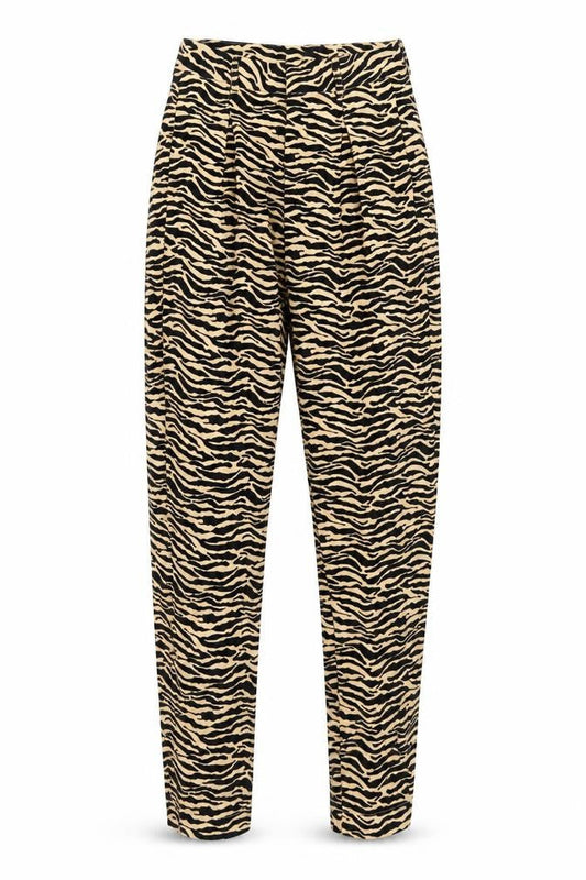 Daisy Street Womens Beige Animal Print  Trousers  Size 8 L26 in
