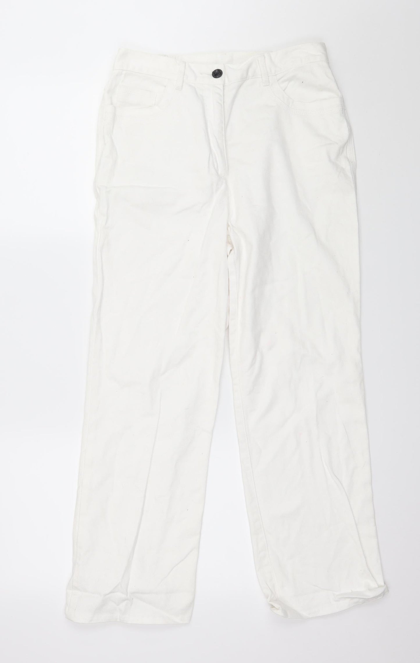 Marks and Spencer Womens White  Denim Straight Jeans Size 30 in L26 in