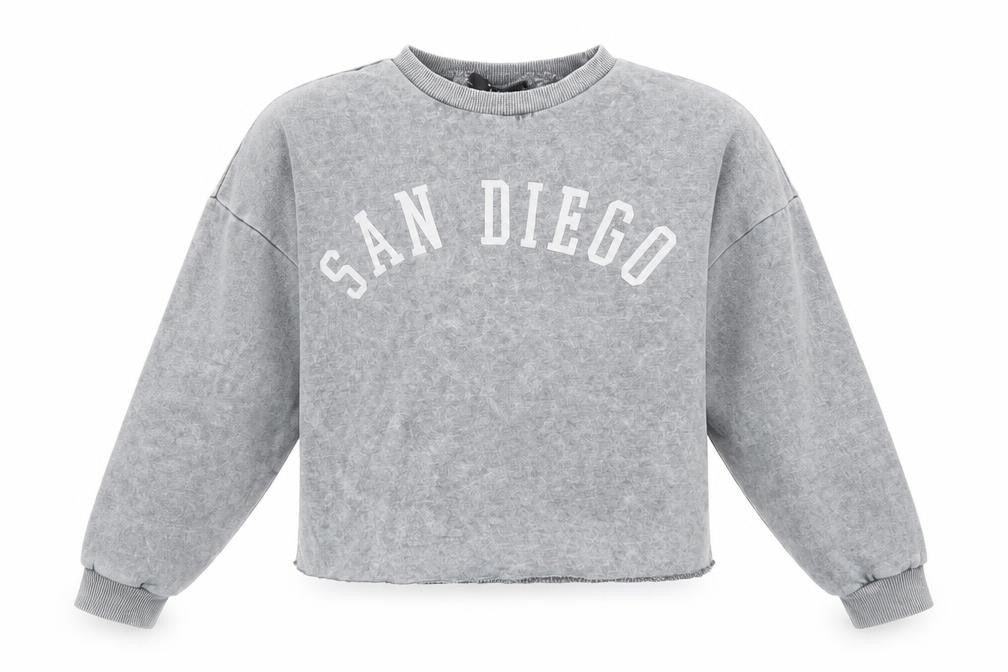 915 Generation Girls Grey   Pullover Sweatshirt Size 10-11 Years  - cropped