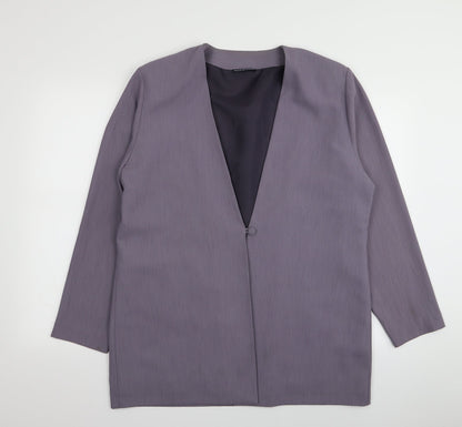 Additional front view of Your 6th sense women’s purple jacket blazer, size UK 18