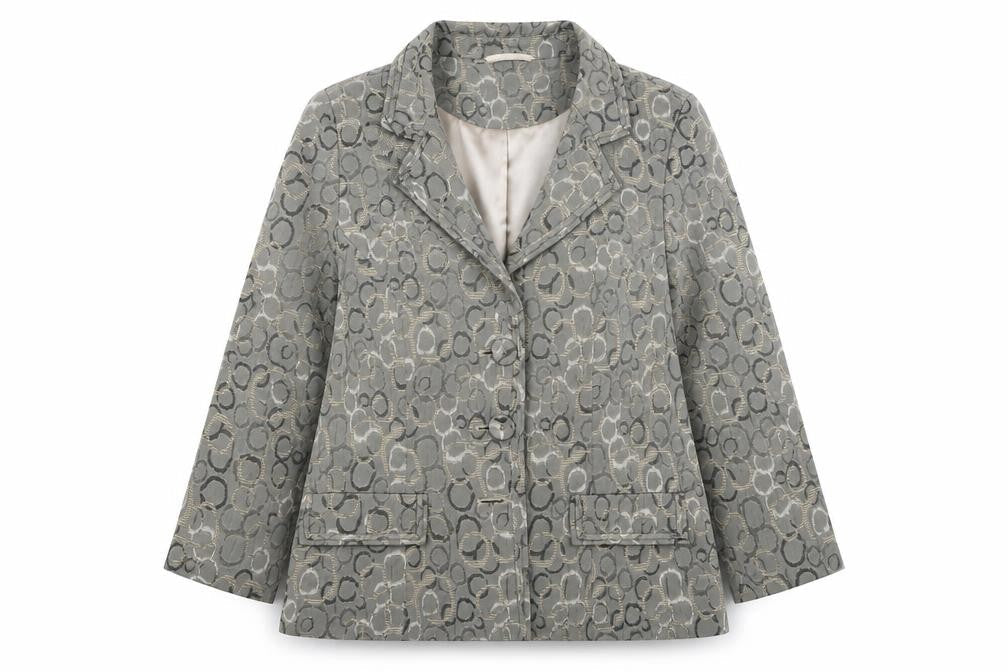 planet Womens Grey Geometric  Jacket Blazer Size 14