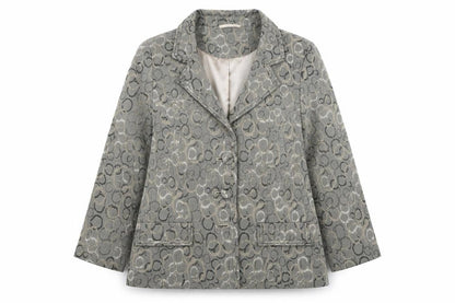 planet Womens Grey Geometric  Jacket Blazer Size 14