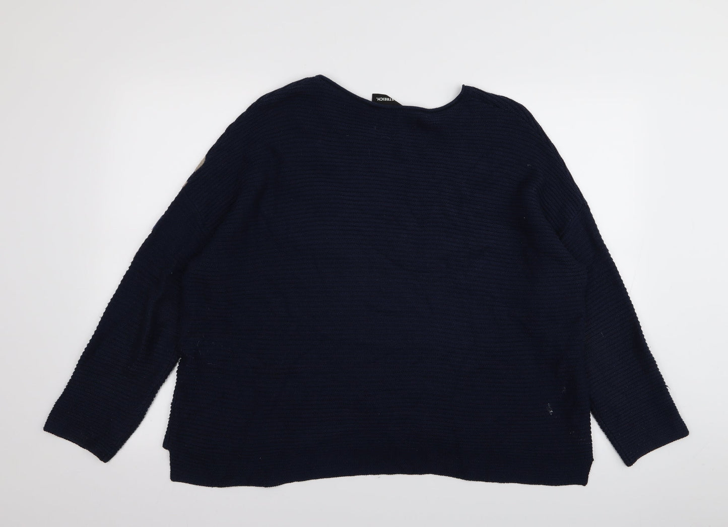 Doris Stretch Womens Blue Striped  Pullover Jumper Size 14