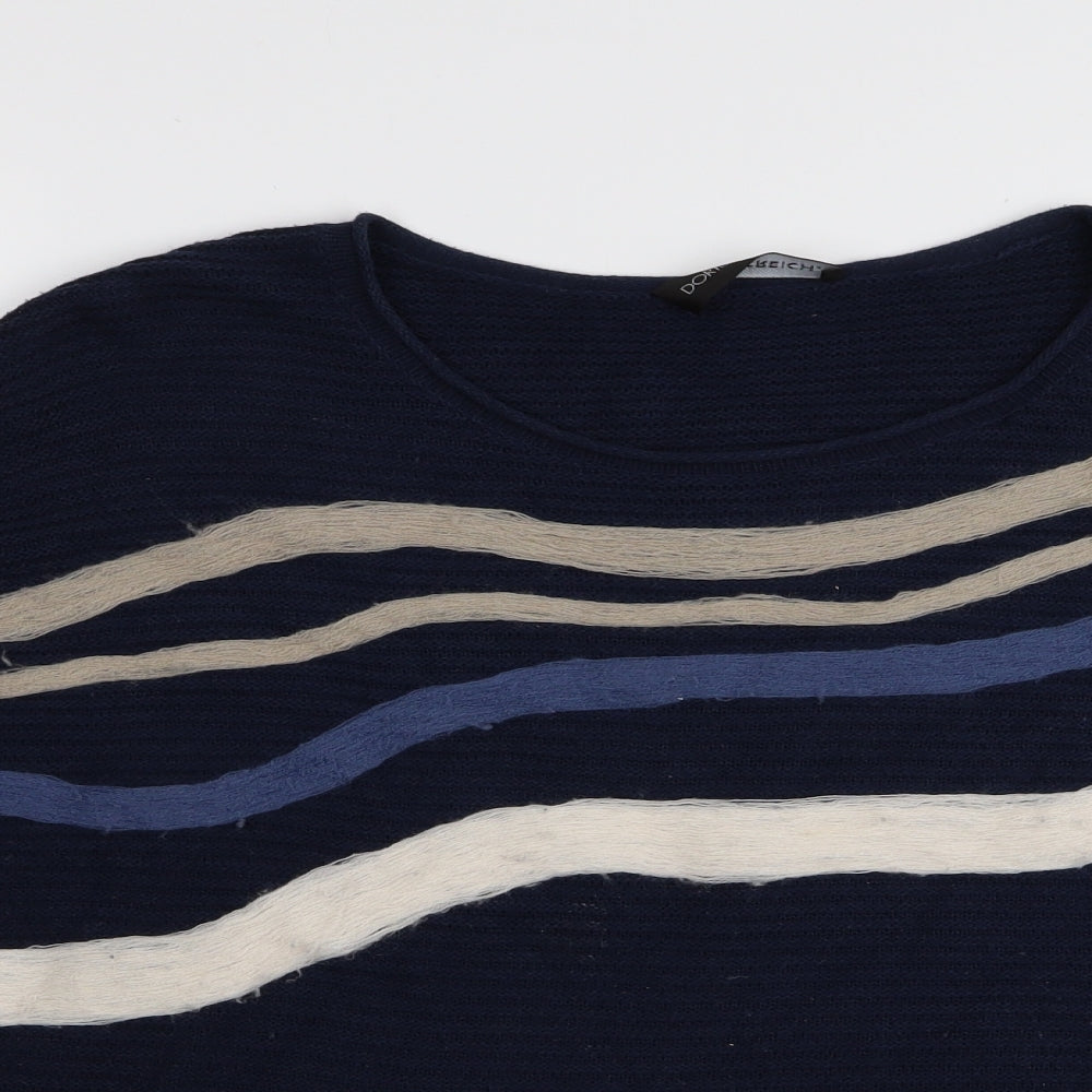 Doris Stretch Womens Blue Striped  Pullover Jumper Size 14