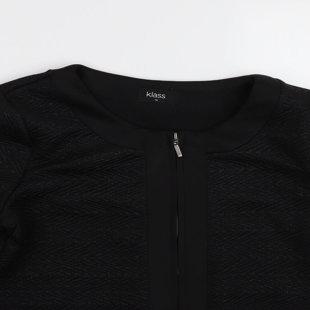 Klass Womens Black   Full Zip Jumper Size 14