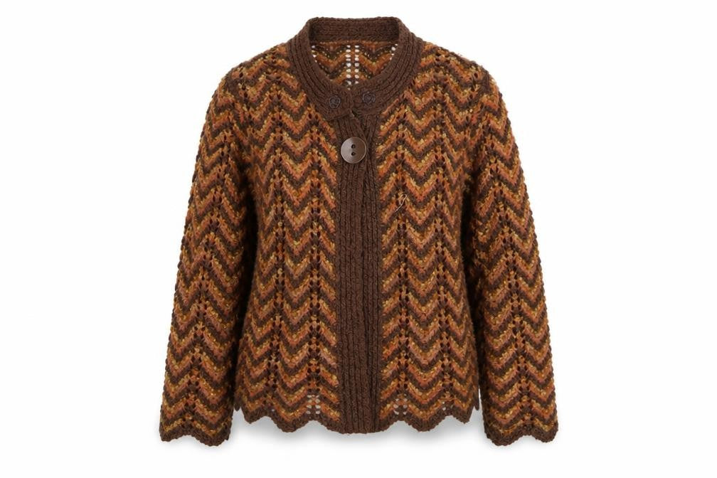 Casamia Womens Multicoloured Geometric Cardigan Jumper Size S