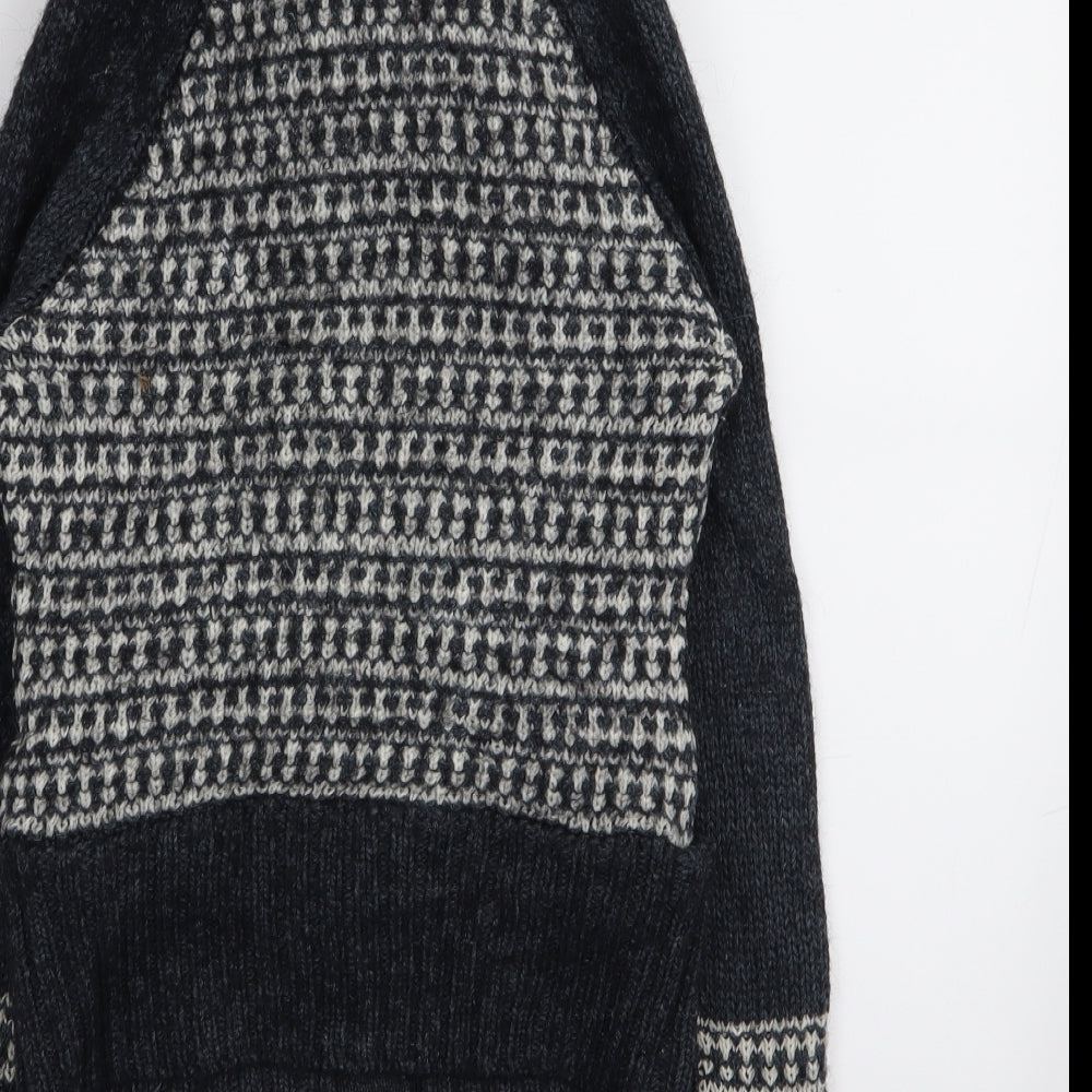 Climb high  Womens Grey Houndstooth  Cardigan Jumper Size 12