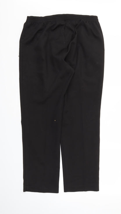Back view of CANDA women’s black trousers, size UK 12, - stretch waistband