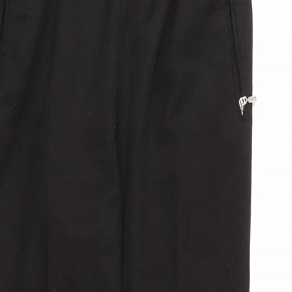 Close-up detail of CANDA women’s black trousers, size UK 12, - stretch waistband