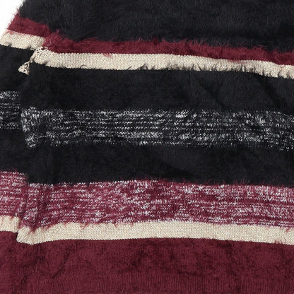 In Extenso Womens Black Striped  Pullover Sweatshirt Size S