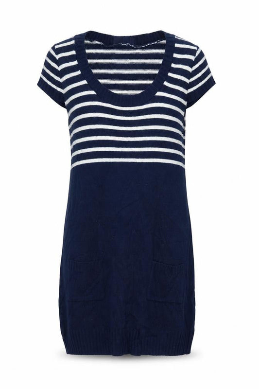 New Look Womens Blue Striped  Jumper Dress  Size M