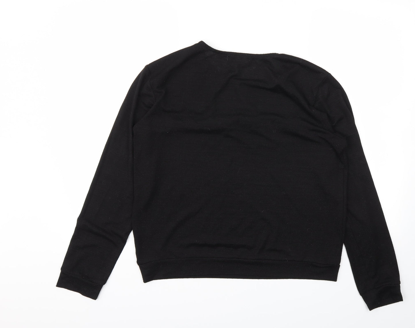 STUDIO  Womens Black   Basic T-Shirt Size 12