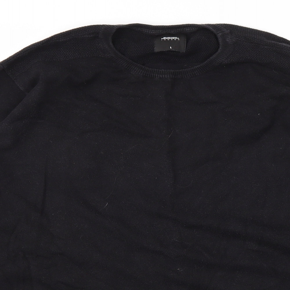 Burton Menswear Mens Black   Pullover Sweatshirt Size L
