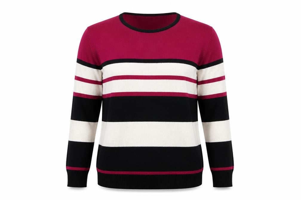 TEXT Womens Multicoloured Striped  Pullover Jumper Size L