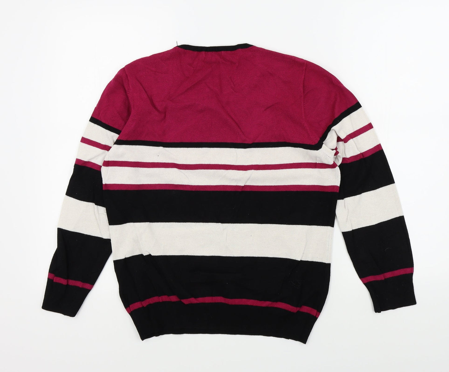 TEXT Womens Multicoloured Striped  Pullover Jumper Size L