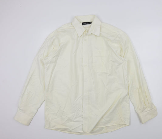 Double TWO Mens Beige    Button-Up Size L