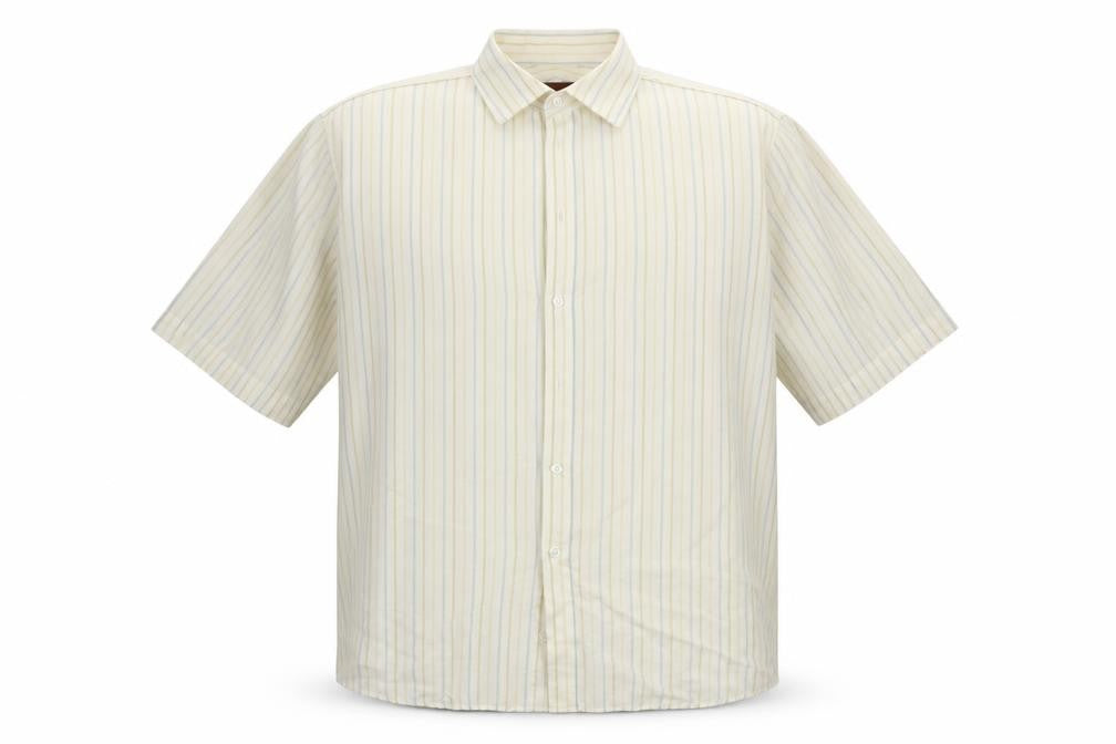 Marks & Spencer Mens Beige Striped   Button-Up Size XL