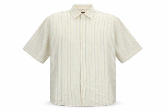 Marks & Spencer Mens Beige Striped   Button-Up Size XL