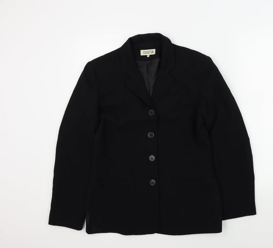 equations Womens Black Colourblock  Jacket Blazer Size 12