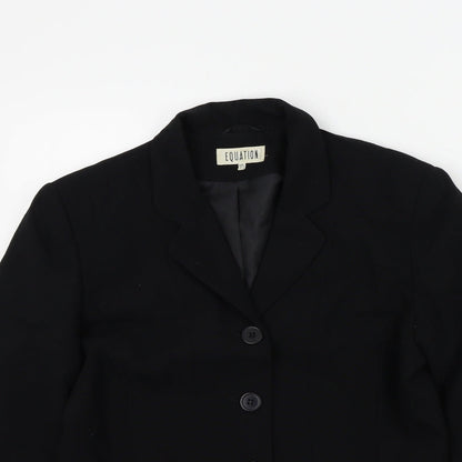 Preloved equations Womens Black Colourblock  Jacket Blazer Size 12 - Detail