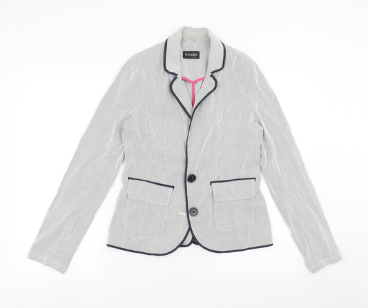 George Womens Grey Striped  Jacket  Size 10