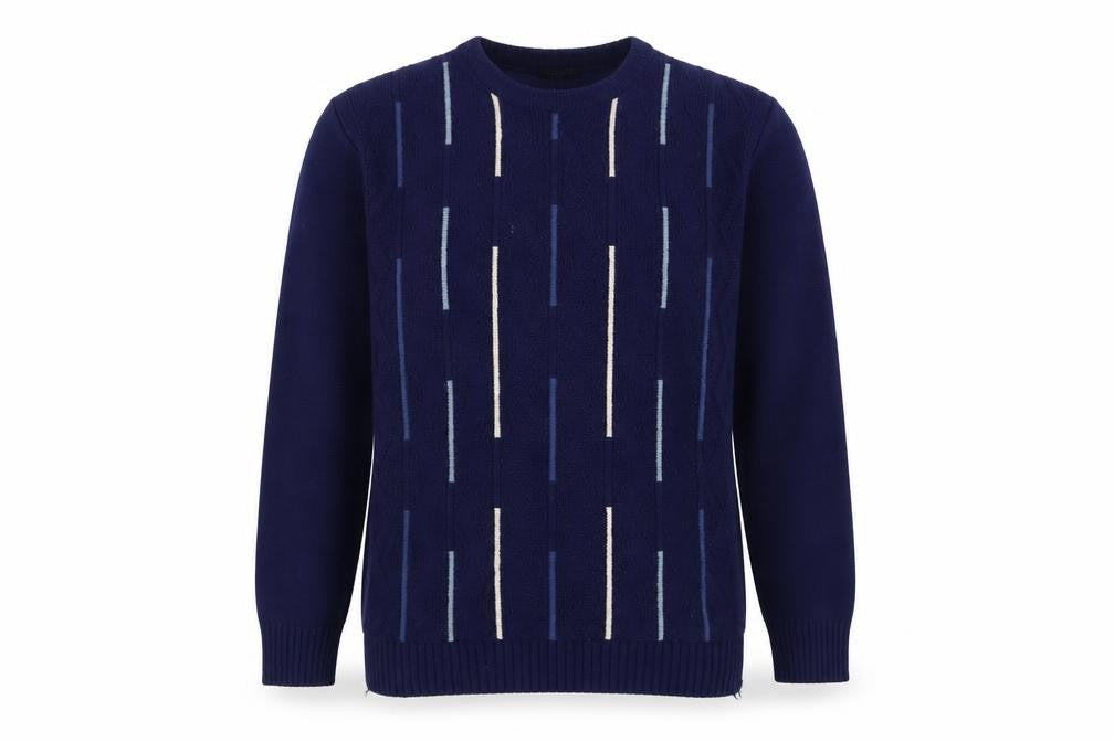 Streamline Mens Blue Geometric  Pullover Jumper Size S