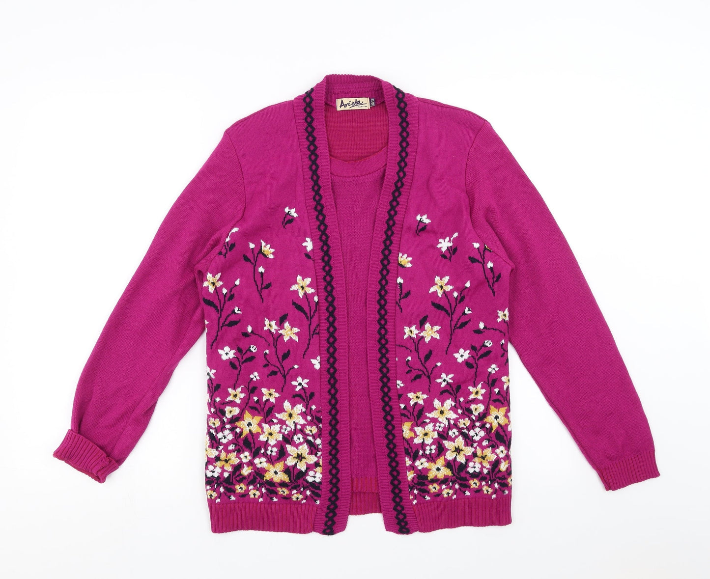 ARISTA Womens Pink Floral  Pullover Jumper Size 10