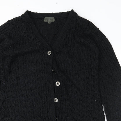 Ze-Ze Womens Black   Cardigan Jumper Size M