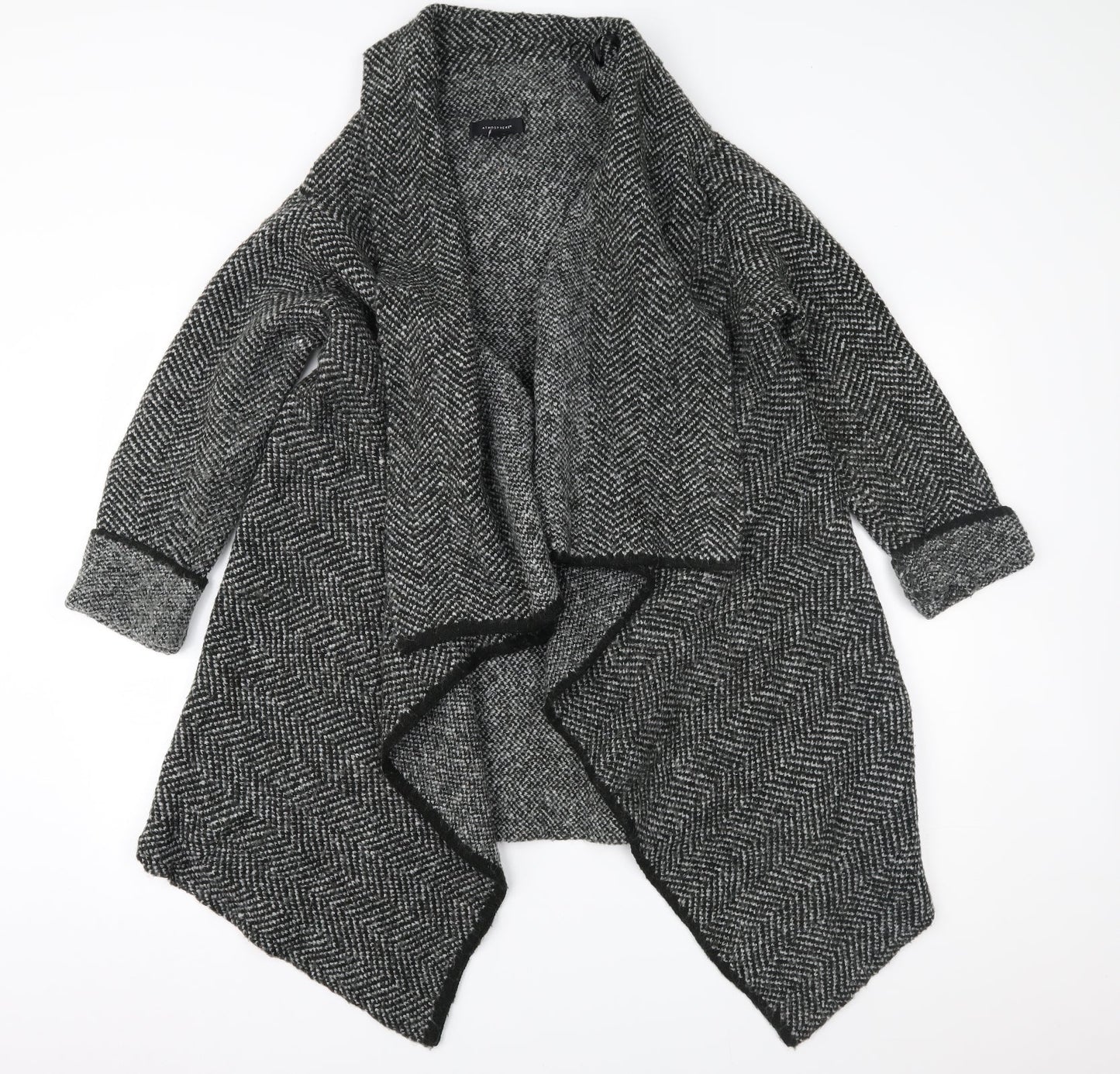 Atmosphere Womens Grey Geometric  Overcoat Coat Size M