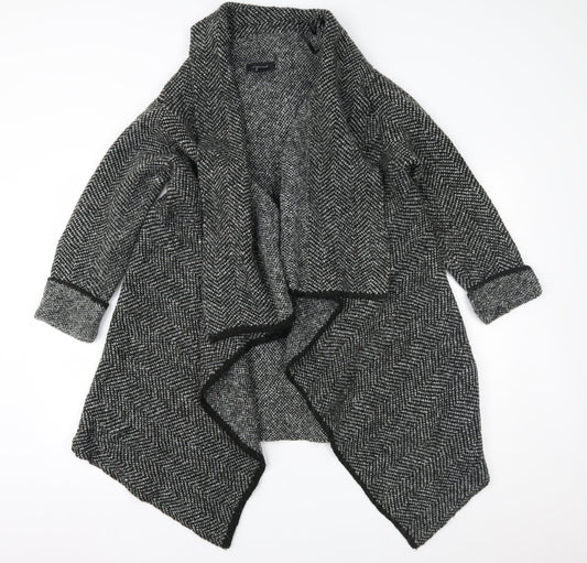 Atmosphere Womens Grey Geometric  Overcoat Coat Size M