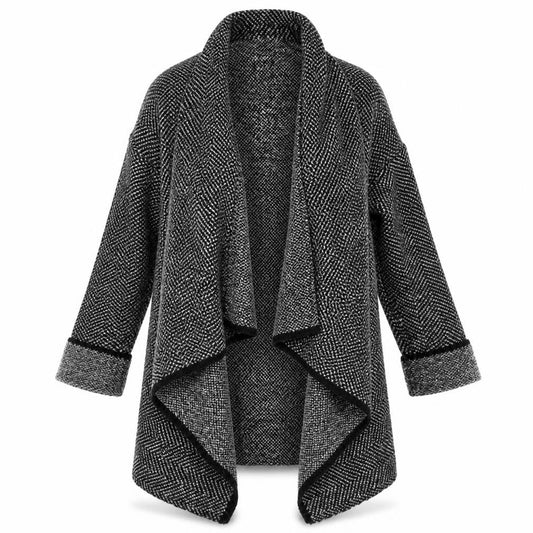 Atmosphere Womens Grey Geometric  Overcoat Coat Size M