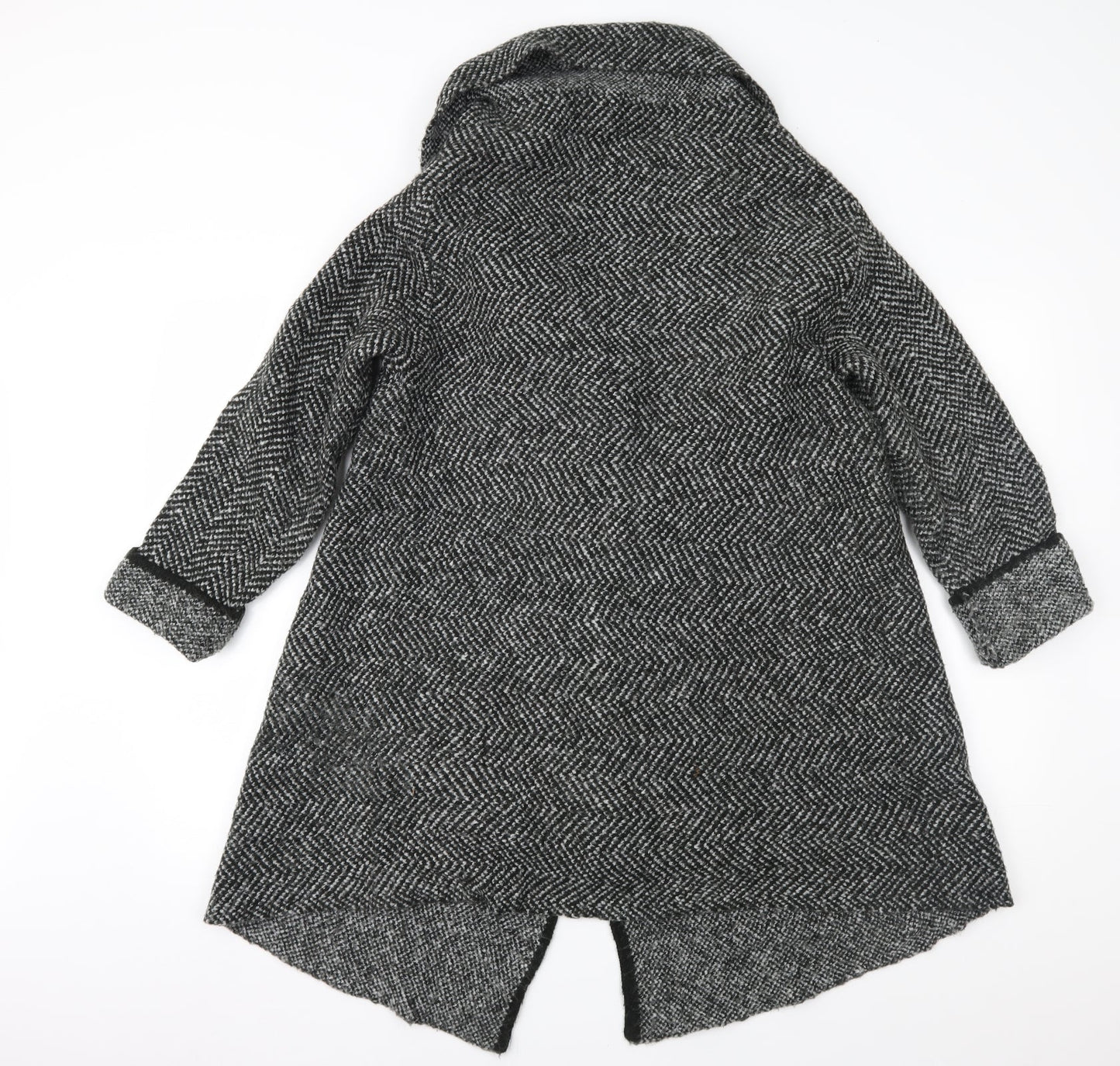 Atmosphere Womens Grey Geometric  Overcoat Coat Size M