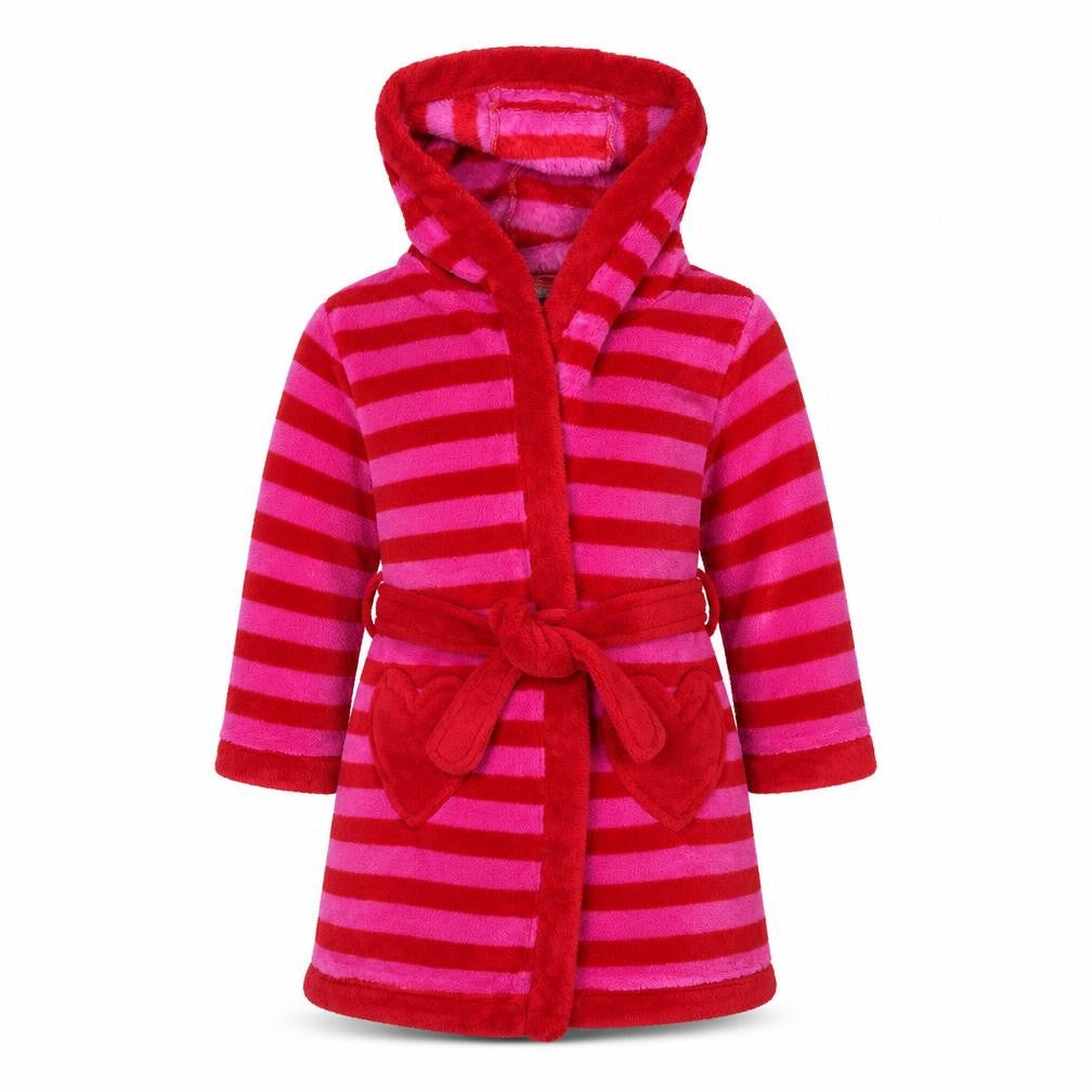 Mini Club Girls Pink Striped   Robe Size 2-3 Years