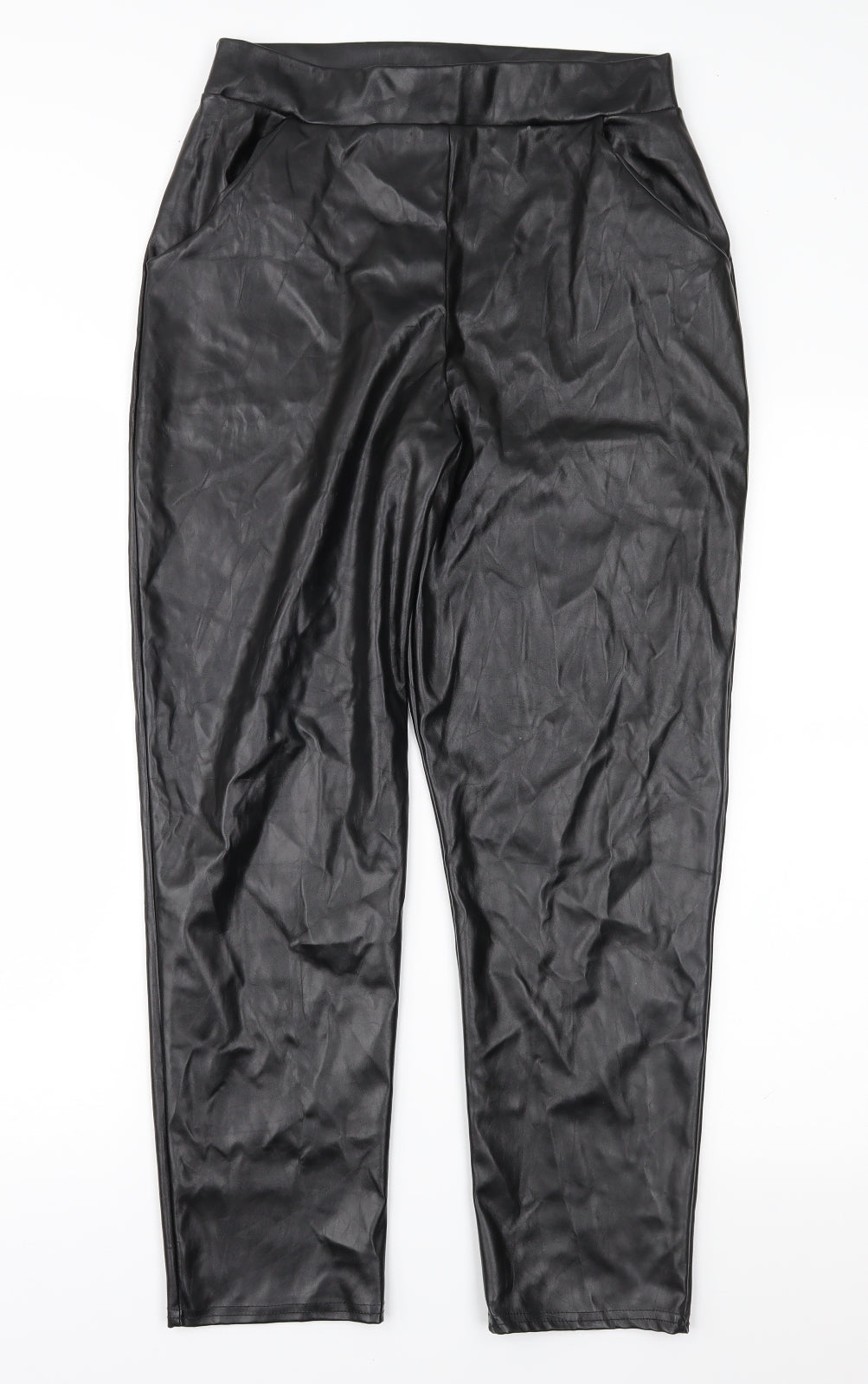 PRETTYLITTLETHING Womens Black   Trousers  Size 12 L26 in