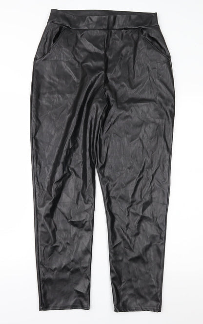 PRETTYLITTLETHING Womens Black   Trousers  Size 12 L26 in