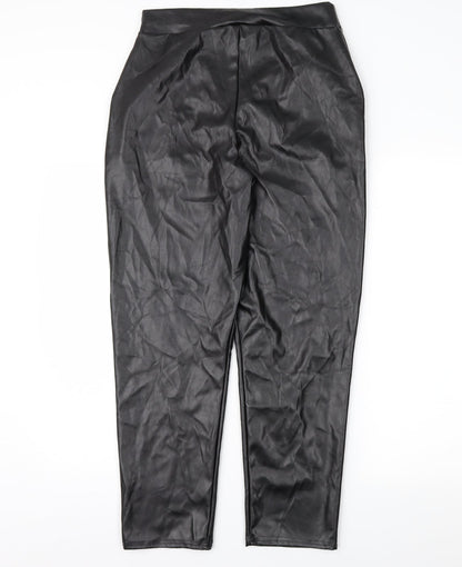 PRETTYLITTLETHING Womens Black   Trousers  Size 12 L26 in