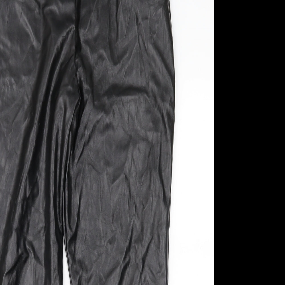 PRETTYLITTLETHING Womens Black   Trousers  Size 12 L26 in