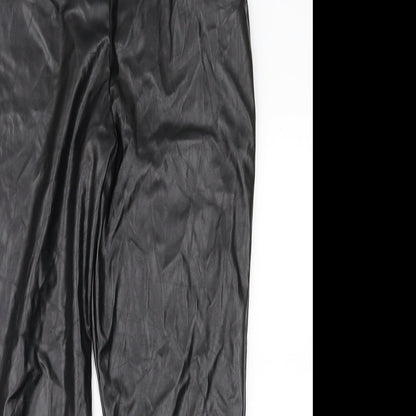 PRETTYLITTLETHING Womens Black   Trousers  Size 12 L26 in