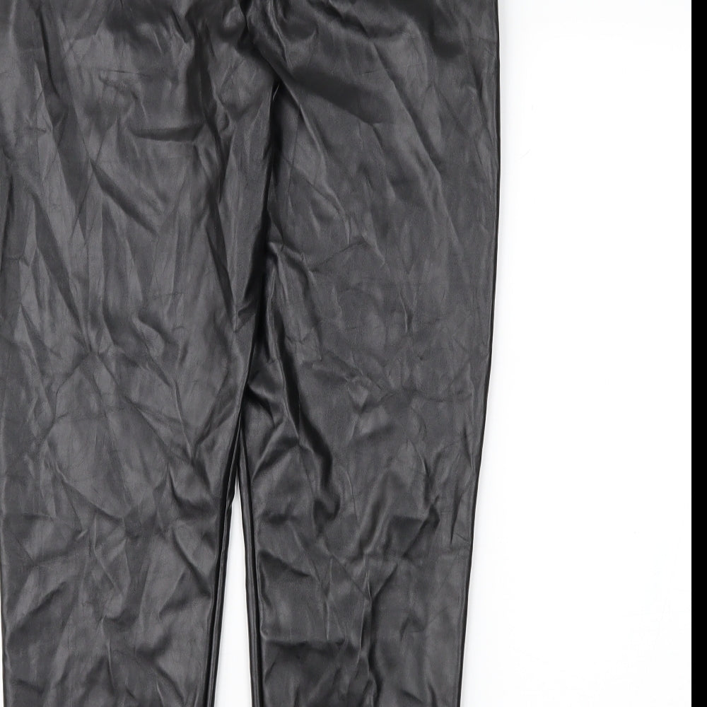 PRETTYLITTLETHING Womens Black   Trousers  Size 12 L26 in