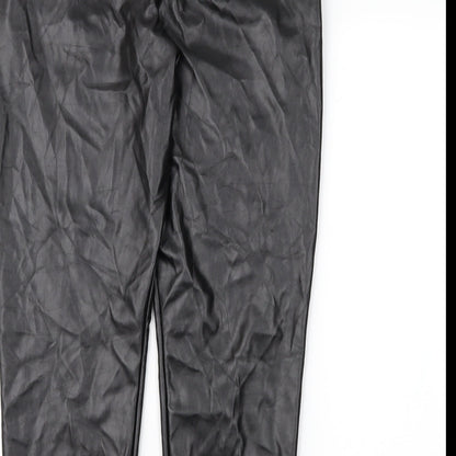 PRETTYLITTLETHING Womens Black   Trousers  Size 12 L26 in