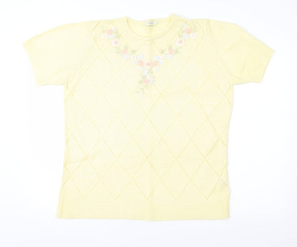 Classics Womens Yellow   Pullover Jumper Size 12
