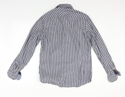 Next Mens Black Striped   Button-Up Size M