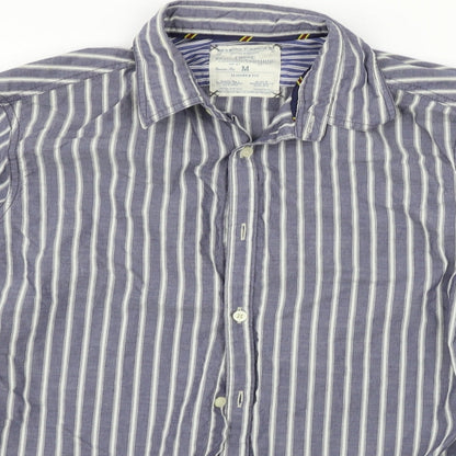 Next Mens Black Striped   Button-Up Size M