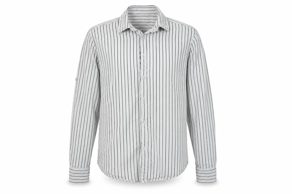 NEXT Mens Grey Striped   Button-Up Size L