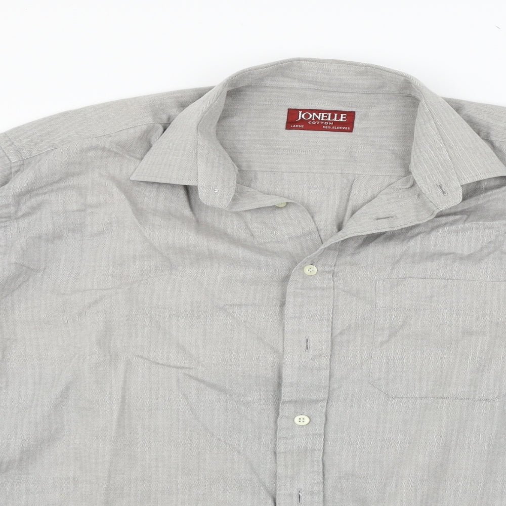 JONELLE Mens Grey    Button-Up Size L