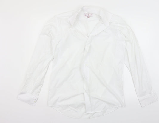 jean years Mens White    Button-Up Size 15.5