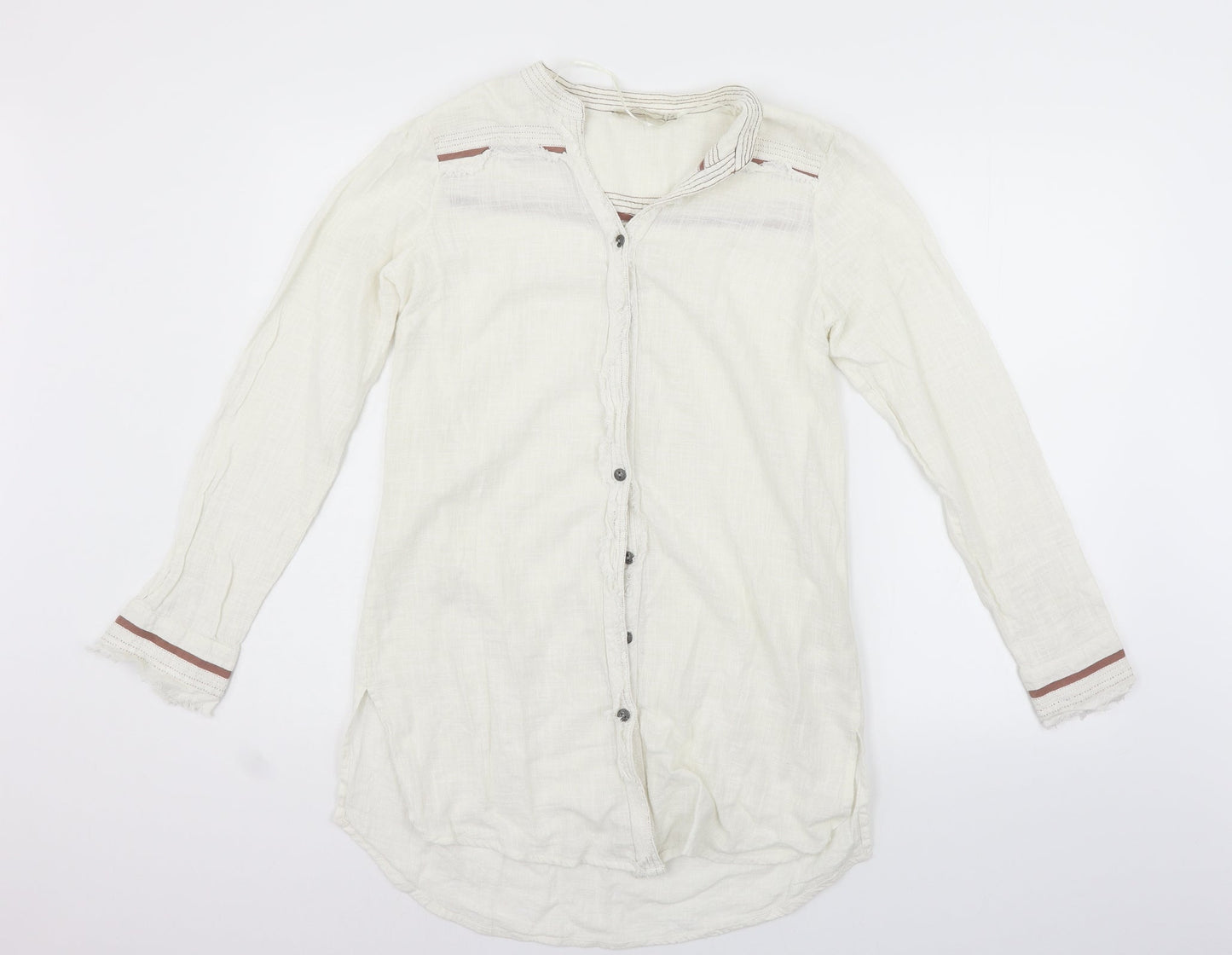 Cream Womens White   Basic Button-Up Size 10