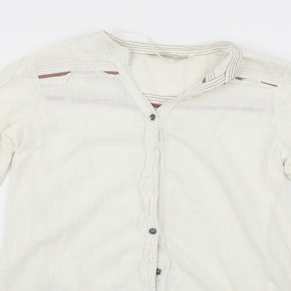 Cream Womens White   Basic Button-Up Size 10