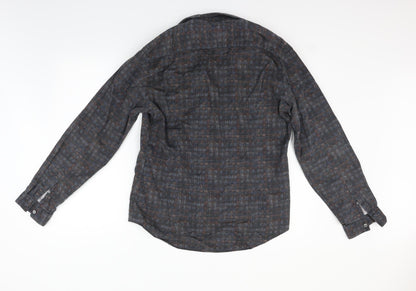 Back view of Autograph women’s grey check basic button-up, size L