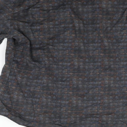 Brand and care label for Autograph women’s grey check basic button-up, size L